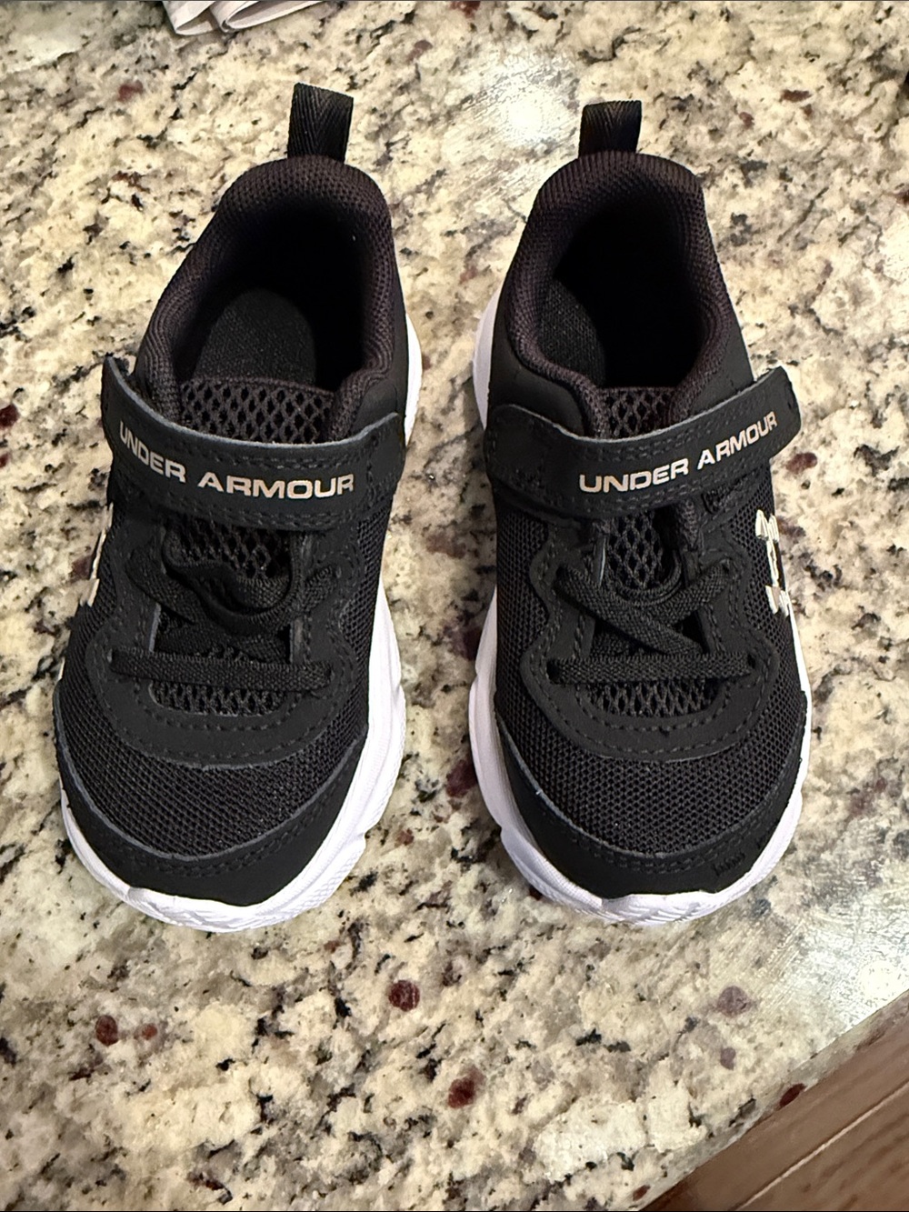 Under Armour Kids Black and White Athletic Sneakers
